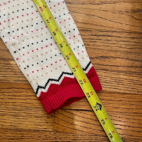 Talbots Women's Sz L Lambs Wool Blend Sweater Fair Isle White Red - Picture 8 of 10